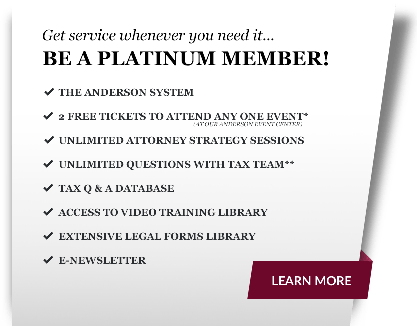 Anderson Advisors Platinum Membership Benefits