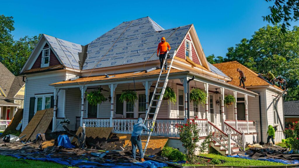 contractors working on house