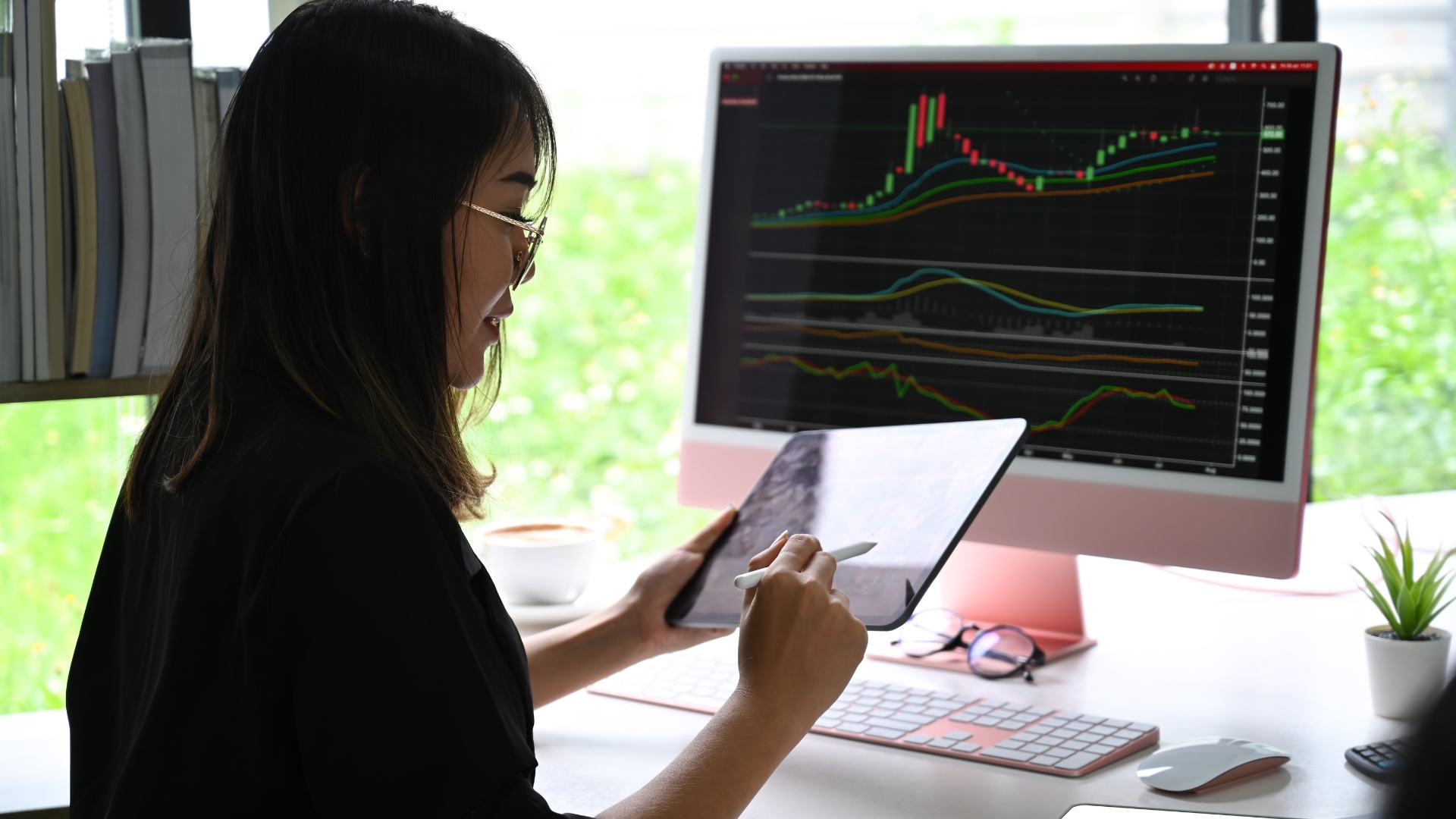 woman trading