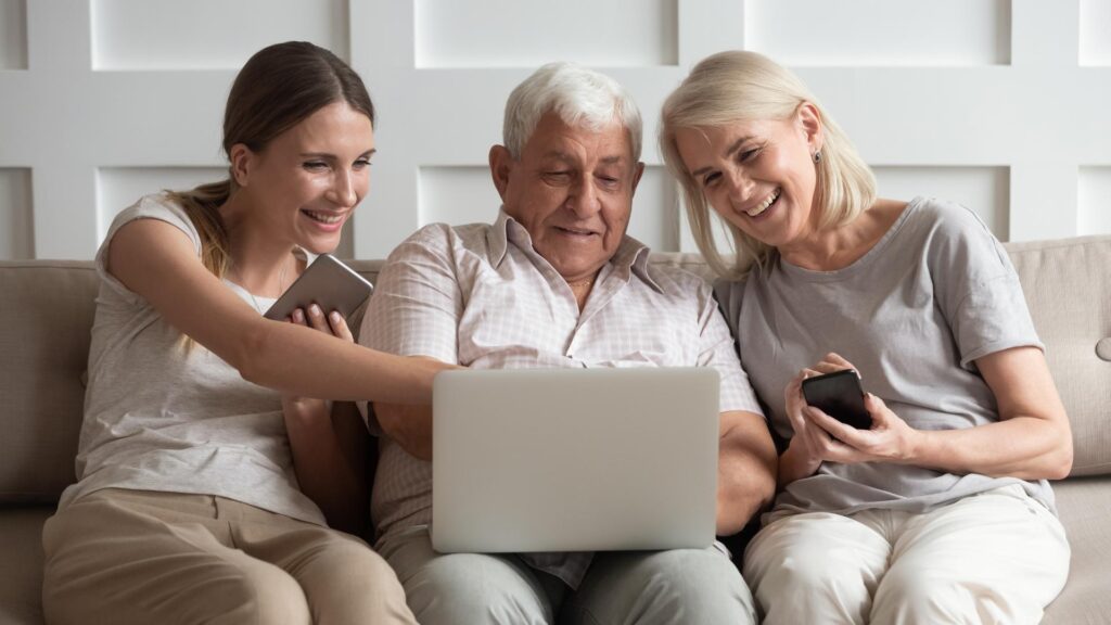 parents and adult daughter