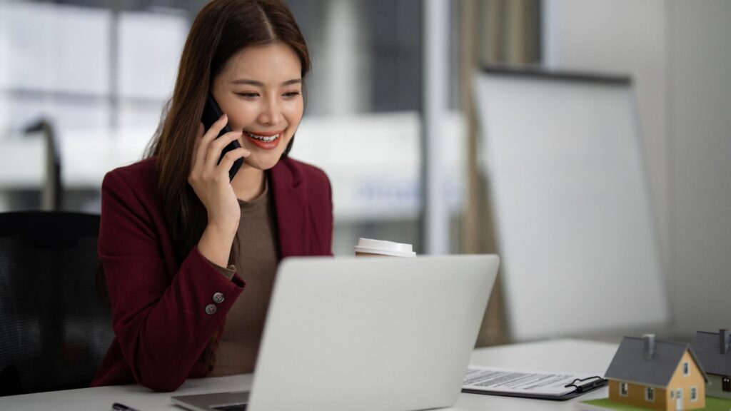 real estate investor on phone