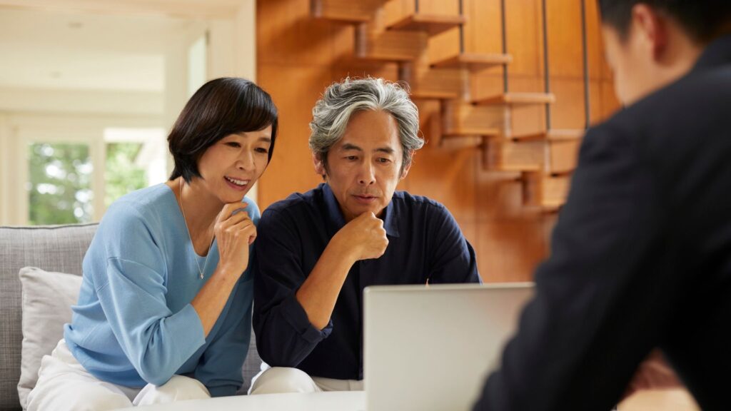 advisor with a senior couple