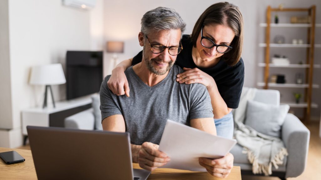 couple going over taxes